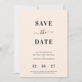 Modern minimalistisch huwelijk save the date