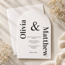 Modern Minimalistisch Huwelijk Zwart Witte Typogra