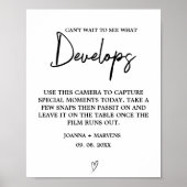 Modern minimalistisch huwelijks wegwerp camerateke poster (Voorkant)