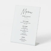 Modern minimalistisch huwelijksmenu reclamebord met voetstuk (Voorkant)
