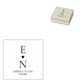 Modern minimalistisch huwelijksmonogram rubberstempel (Gestempeld)