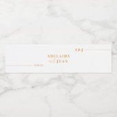 Modern minimalistisch huwelijksmonogram waterfles etiket (Enkel label)