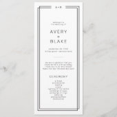 Modern minimalistisch huwelijksprogramma / AVERY Programmakaart (Voorkant)