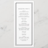 Modern minimalistisch huwelijksprogramma / AVERY Programmakaart (Achterkant)