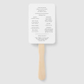 Modern Minimalistisch Huwelijksprogramma Handwaaier (Achterkant)