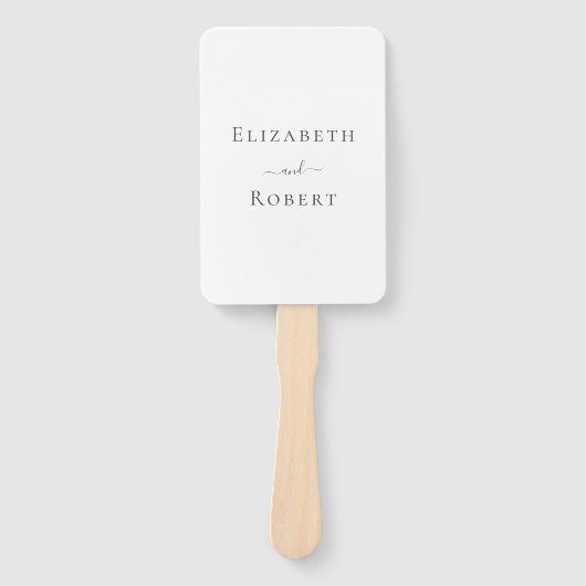 Modern Minimalistisch Huwelijksprogramma in Zwart Handwaaier (Voorkant)