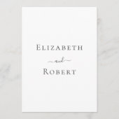 Modern Minimalistisch Huwelijksprogramma in Zwart Programmakaart (Voorkant)