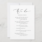 Modern Minimalistisch huwelijksprogramma Welkomstt Kaart (Achterkant)