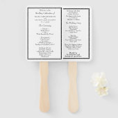Modern Minimalistisch Huwelijksprogramma Zwart en Handwaaier (Voorkant en achterkant)
