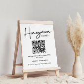Modern Minimalistisch huwelijksreisfonds QR-code Poster