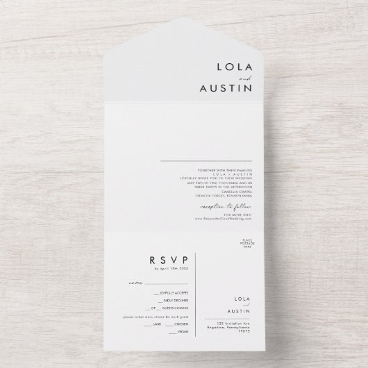 Modern minimalistisch in één uitnodiging (Binnen)