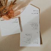 Modern minimalistisch in één uitnodiging