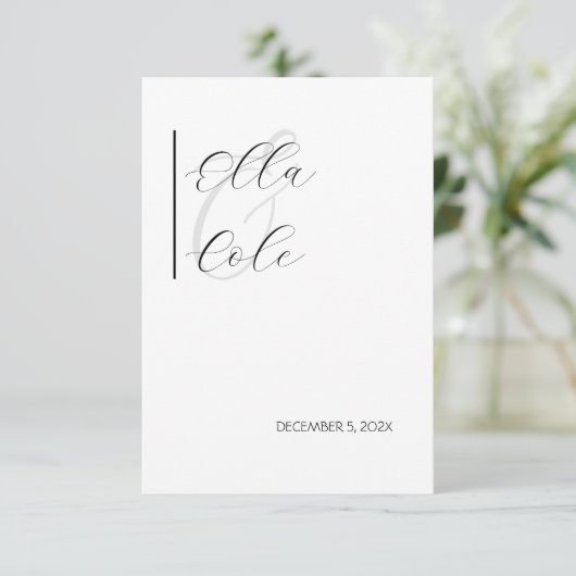 Modern minimalistisch informatiekaartje (Staand voorkant)