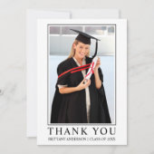 Modern minimalistisch ingelijst foto Afstuderen Bedankkaart (Voorkant)