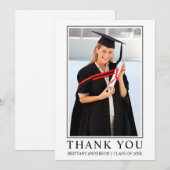 Modern minimalistisch ingelijst foto Afstuderen Bedankkaart (Voorkant / Achterkant)