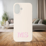 Modern Minimalistisch Initiaal Monogram iPhone 16 Hoesje<br><div class="desc">Creëer uw eigen gepersonaliseerde iPhone Case met aangepaste initiaal naam in de moderne minimalistische typografie. Verkrijgbaar in verschillende kleuren en stijlen.</div>