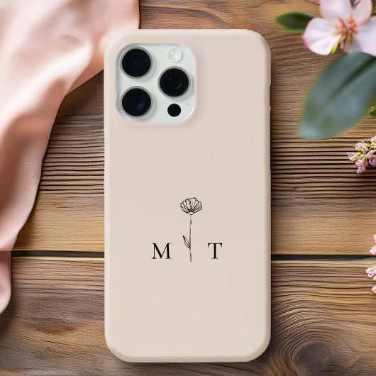 Modern Minimalistisch Initiaal Monogram Case-Mate iPhone Case