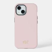 Modern minimalistisch Initiaal monogram eenvoudig iPhone 15 Case (Achterkant)