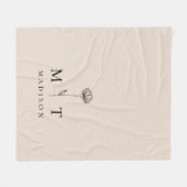 Modern Minimalistisch Initiaal Monogram Fleece Deken (Voorkant (Horizontaal))