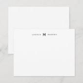 Modern Minimalistisch Initiaal Monogram Notitiekaartje (Voorkant / Achterkant)