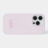 Modern Minimalistisch Initiaal Roze Monogram iPhone Hoesje (Achterkant horizontaal)