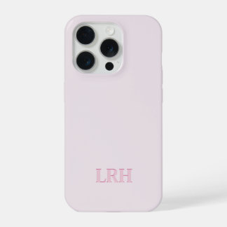 Modern Minimalistisch Initiaal Roze Monogram iPhone 15 Pro Case