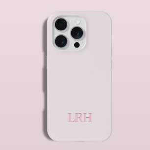 Modern Minimalistisch Initiaal Roze Monogram iPhone 15 Pro Case