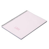 Modern Minimalistisch Initiaal Roze Monogram Notitieboek (Linkerzijde)