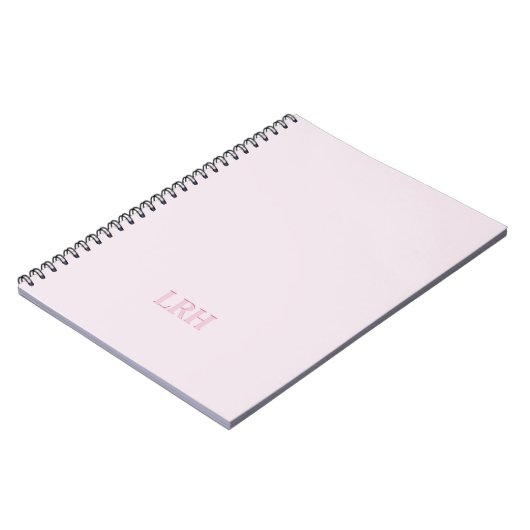 Modern Minimalistisch Initiaal Roze Monogram Notitieboek (Linkerzijde)