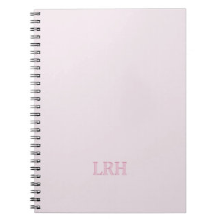 Modern Minimalistisch Initiaal Roze Monogram Notitieboek