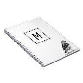 Modern minimalistisch Initiaal voor vogelpest Notitieboek (Rechterzijde)