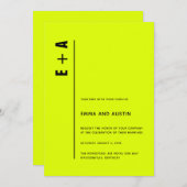 Modern minimalistisch Initialen huwelijk met Chart Kaart (Voorkant / Achterkant)