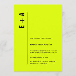 Modern minimalistisch Initialen huwelijk met Chart Kaart