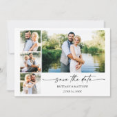 Modern minimalistisch inkt Pen script 4 Foto's Save The Date (Voorkant)