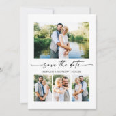 Modern minimalistisch inktscherm 4 Foto Save The Date (Voorkant)