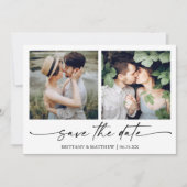 Modern minimalistisch inktscript 2 Foto Save The Date (Voorkant)