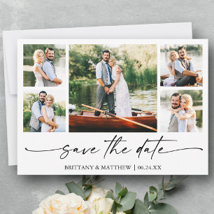 Modern minimalistisch inktscript 5 Foto Save The Date