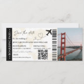 Modern Minimalistisch Instapkaart Vliegtuig Huweli Save The Date (Voorkant)