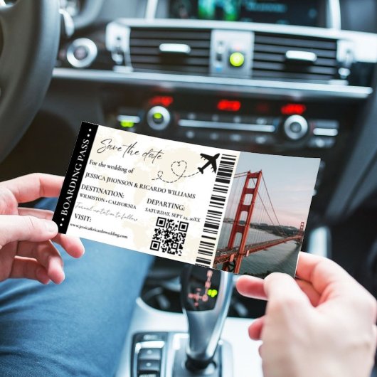 Modern Minimalistisch Instapkaart Vliegtuig Huweli Save The Date