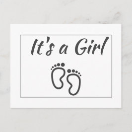 Modern minimalistisch is een meisje aankondiging B Briefkaart