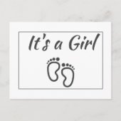 Modern minimalistisch is een meisje aankondiging B Briefkaart (Voorkant)