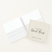 Modern minimalistisch ivoor bruiloft gastenboek notitieboek (Binnen)