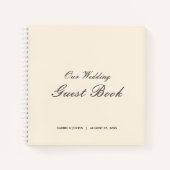 Modern minimalistisch ivoor bruiloft gastenboek notitieboek (Voorkant)