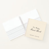 Modern minimalistisch ivoor bruiloft gastenboek notitieboek (Binnen)