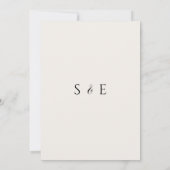 Modern Minimalistisch Ivoor Editoriaal Trouwen  Kaart (Achterkant)