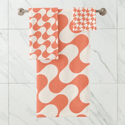 Modern minimalistisch ivoor en Oranje stijlvolle b Bad Handdoek