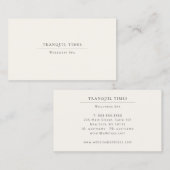 Modern minimalistisch ivoor en zwart visitekaartje (Voorkant / Achterkant)