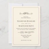 Modern minimalistisch ivoor islamitische bruiloft  kaart (Voorkant)