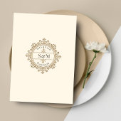 Modern minimalistisch ivoor islamitische bruiloft  kaart