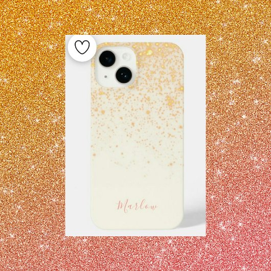 Modern minimalistisch ivoor met gouden glitter iPhone hoesje